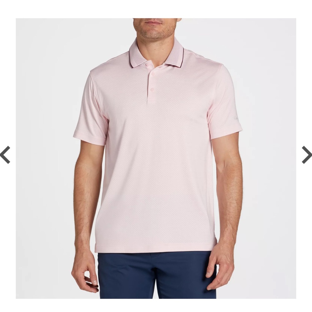 Walter Hagen Men's Performance 11 Birdseye Golf Polo Pink Tulip NWT XL
